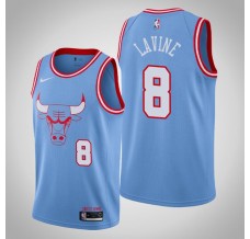 Mænd Trøje Chicago Bulls Zach LaVine 8 2019-20 City Edition Blå Swingman