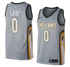Mænd Trøje Cleveland Cavaliers Kevin Love 0 2017-18 The City Grå Swingman