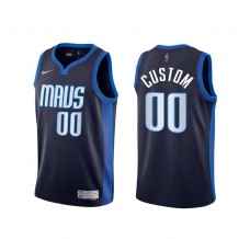 Mænd Trøje Dallas Mavericks Custom 2020-21 Earned Edition Navy Swingman