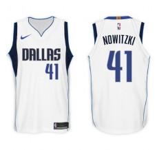 Mænd Trøje Dallas Mavericks Dirk Nowitzki 41 2017-18 Hvid Swingman