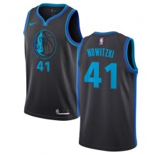 Mænd Trøje Dallas Mavericks Dirk Nowitzki 41 2018-19 The City Charcoal Swingman