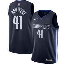 Mænd Trøje Dallas Mavericks Dirk Nowitzki 41 2019-20 Retro Blå Swingman