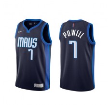 Mænd Trøje Dallas Mavericks Dwight Powell 7 2020-21 Earned Edition Navy Swingman