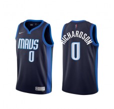 Mænd Trøje Dallas Mavericks Josh Richardson 0 2020-21 Earned Edition Navy Swingman