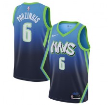 Mænd Trøje Dallas Mavericks Kristaps Porzingis 6 2019-20 City Edition Blå Swingman