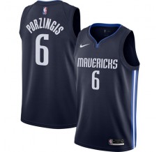 Mænd Trøje Dallas Mavericks Kristaps Porzingis 6 2019-20 Retro Blå Swingman