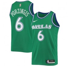 Mænd Trøje Dallas Mavericks Kristaps Porzingis 6 2020-21 Retro Grøn Swingman