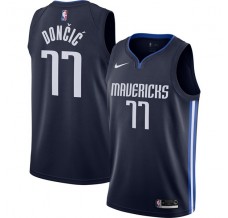 Mænd Trøje Dallas Mavericks Luka Doncic 77 2019-20 Retro Blå Swingman