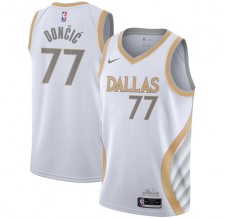 Mænd Trøje Dallas Mavericks Luka Doncic 77 2020-21 City Edition Hvid Swingman