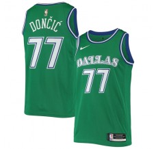 Mænd Trøje Dallas Mavericks Luka Doncic 77 2020-21 Retro Grøn Swingman