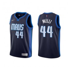 Mænd Trøje Dallas Mavericks Nicolo Melli 44 2020-21 Earned Edition Navy Swingman