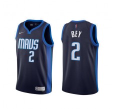 Mænd Trøje Dallas Mavericks Tyler Bey 2 2020-21 Earned Edition Navy Swingman