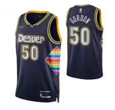 Mænd Trøje Denver Nuggets Aaron Gordon 50 2021-22 City Edition Navy Swingman