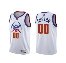 Mænd Trøje Denver Nuggets Custom 2020-21 Earned Edition Hvid Swingman