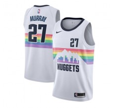 Mænd Trøje Denver Nuggets Jamal Murray 27 2018-19 The City Hvid Swingman