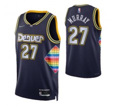 Mænd Trøje Denver Nuggets Jamal Murray 27 2021-22 City Edition Navy Swingman