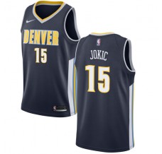 Mænd Trøje Denver Nuggets Nikola Jokic 15 2017-18 Navy Swingman