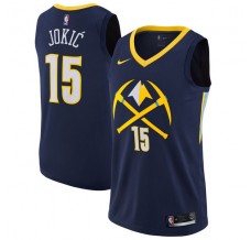 Mænd Trøje Denver Nuggets Nikola Jokic 15 2017-18 The City Navy Swingman