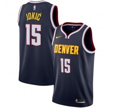 Mænd Trøje Denver Nuggets Nikola Jokic 15 2018-19 Navy Swingman