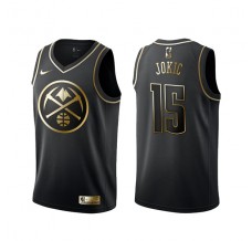 Mænd Trøje Denver Nuggets Nikola Jokic 15 2019-20 Sort Guld Swingman