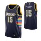 Mænd Trøje Denver Nuggets Nikola Jokic 15 2021-22 City Edition Navy Swingman