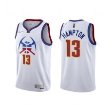 Mænd Trøje Denver Nuggets R.J. Hampton 13 2020-21 Earned Edition Hvid Swingman