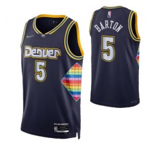 Mænd Trøje Denver Nuggets Will Barton 5 2021-22 City Edition Navy Swingman