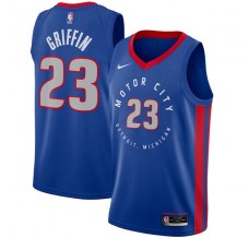Mænd Trøje Detroit Pistons Blake Griffin 23 2020-21 City Edition Blå Swingman