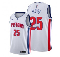 Mænd Trøje Detroit Pistons Derrick Rose 25 2019-20 Hvid Swingman