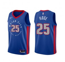 Mænd Trøje Detroit Pistons Derrick Rose 25 2020-21 City Edition Sort Swingman