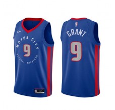 Mænd Trøje Detroit Pistons Jerami Grant 9 2020-21 City Edition Blå Swingman
