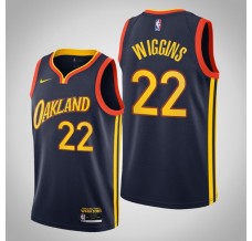 Mænd Trøje Golden State Warriors Andrew Wiggins 22 2020-21 City Edition Navy Swingman