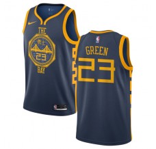 Mænd Trøje Golden State Warriors Draymond Green 23 2018-19 The City Blå Swingman