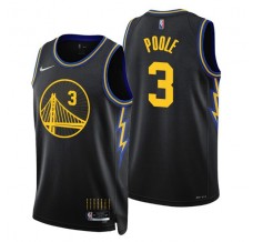 Mænd Trøje Golden State Warriors Jordan Poole 3 2021-22 Poole 3 2021-22 City Edition Brand Sort Swingman
