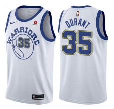 Mænd Trøje Golden State Warriors Kevin Durant 35 2017-18 Hardwood Classics Hvid Swingman