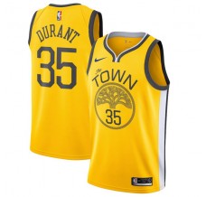 Mænd Trøje Golden State Warriors Kevin Durant 35 2018-19 Earned Edition Gul Swingman