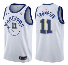 Mænd Trøje Golden State Warriors Klay Thompson 11 2017-18 Hardwood Classics Hvid Swingman