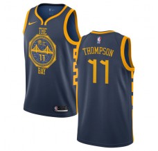 Mænd Trøje Golden State Warriors Klay Thompson 11 2018-19 The City Blå Swingman