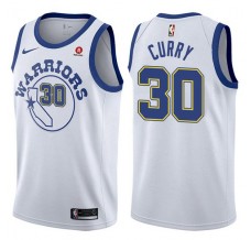 Mænd Trøje Golden State Warriors Stephen Curry 30 2017-18 Hardwood Classics Hvid Swingman