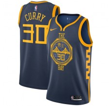 Mænd Trøje Golden State Warriors Stephen Curry 30 2018-19 Blå Swingman