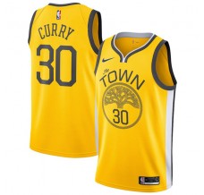 Mænd Trøje Golden State Warriors Stephen Curry 30 2018-19 Earned Edition Gul Swingman