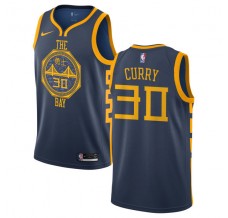 Mænd Trøje Golden State Warriors Stephen Curry 30 2018-19 The City Blå Swingman
