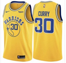 Mænd Trøje Golden State Warriors Stephen Curry 30 2018-19 The City Gul Swingman