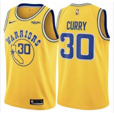 Mænd Trøje Golden State Warriors Stephen Curry 30 2018-19 The City Gul Swingman