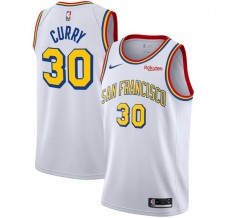 Mænd Trøje Golden State Warriors Stephen Curry 30 2019-20 Retro Hvid Swingman