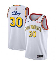 Mænd Trøje Golden State Warriors Stephen Curry 30 2019-20 Retro Hvid Swingman