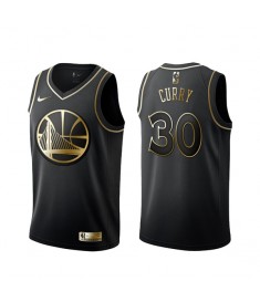 Mænd Trøje Golden State Warriors Stephen Curry 30 2019-20 Sort Guld Swingman