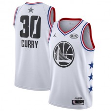 Mænd Trøje Golden State Warriors Stephen Curry 30 2019 All-Star Jordan Hvid Swingman