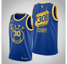 Mænd Trøje Golden State Warriors Stephen Curry 30 2020-21 City Edition Blå II Swingman