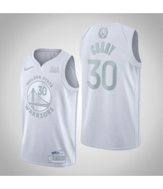 Mænd Trøje Golden State Warriors Stephen Curry 30 2020-21 MVP Hvid Swingman